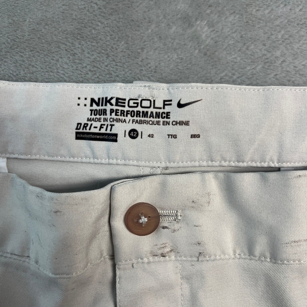 Nike Golf Tour Performance Dri-FIT Pants Mens 42 Light Khaki Tan White Casual - Picture 9 of 16